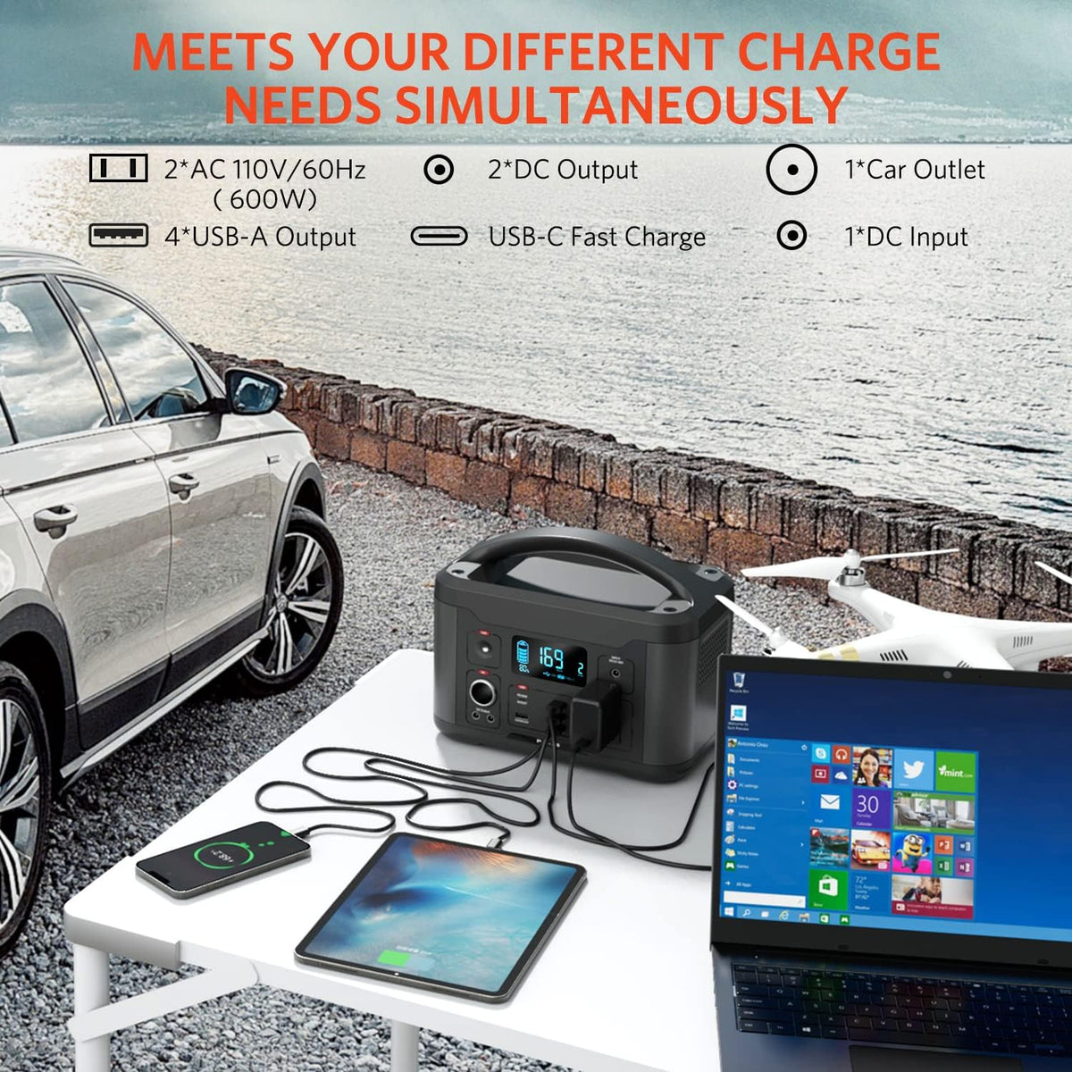 Portable Power Station 626Wh Solar Generator O585