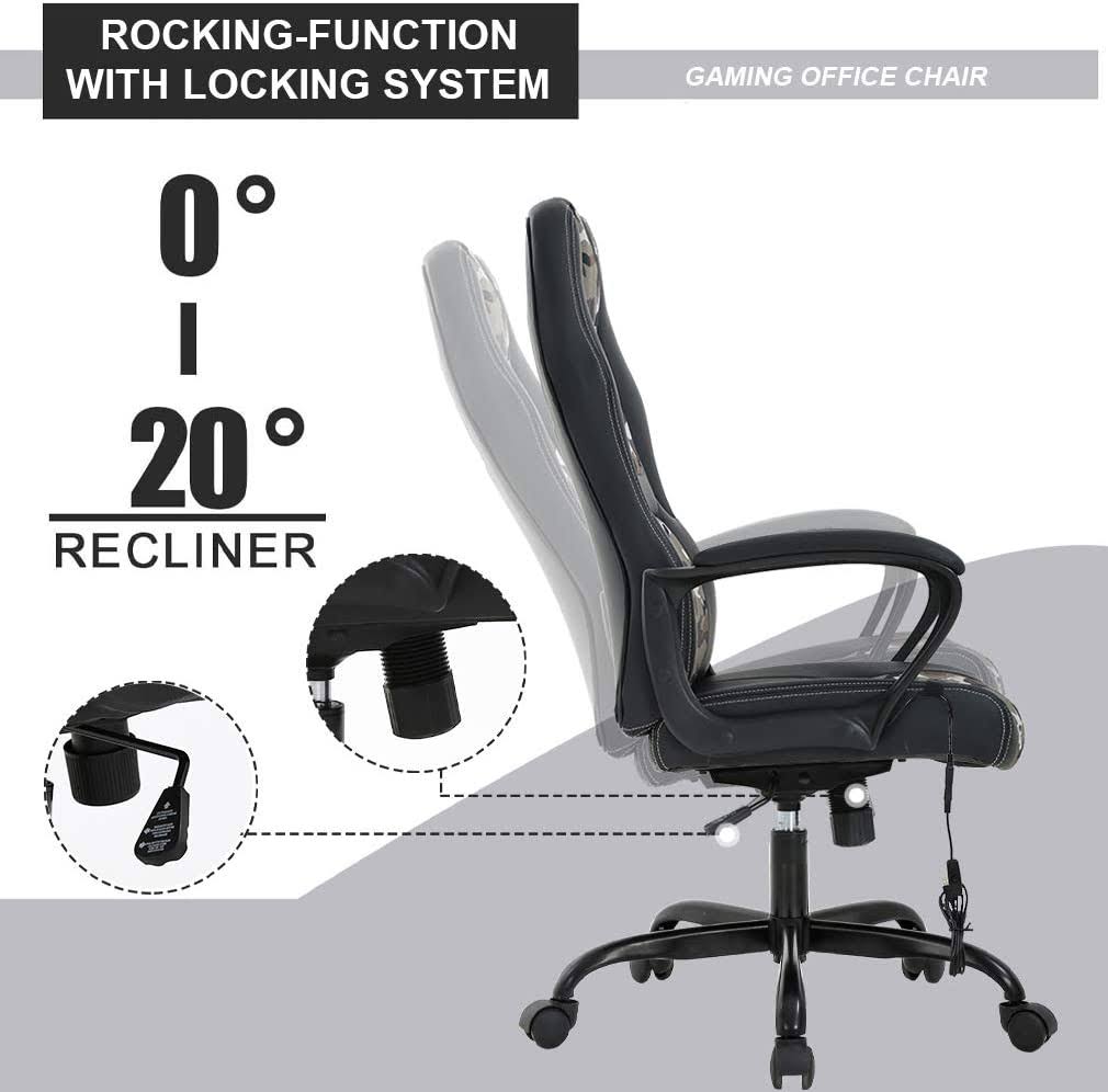 Camo Racing Gaming Chair with Lumbar Support Headrest Armrest J6537