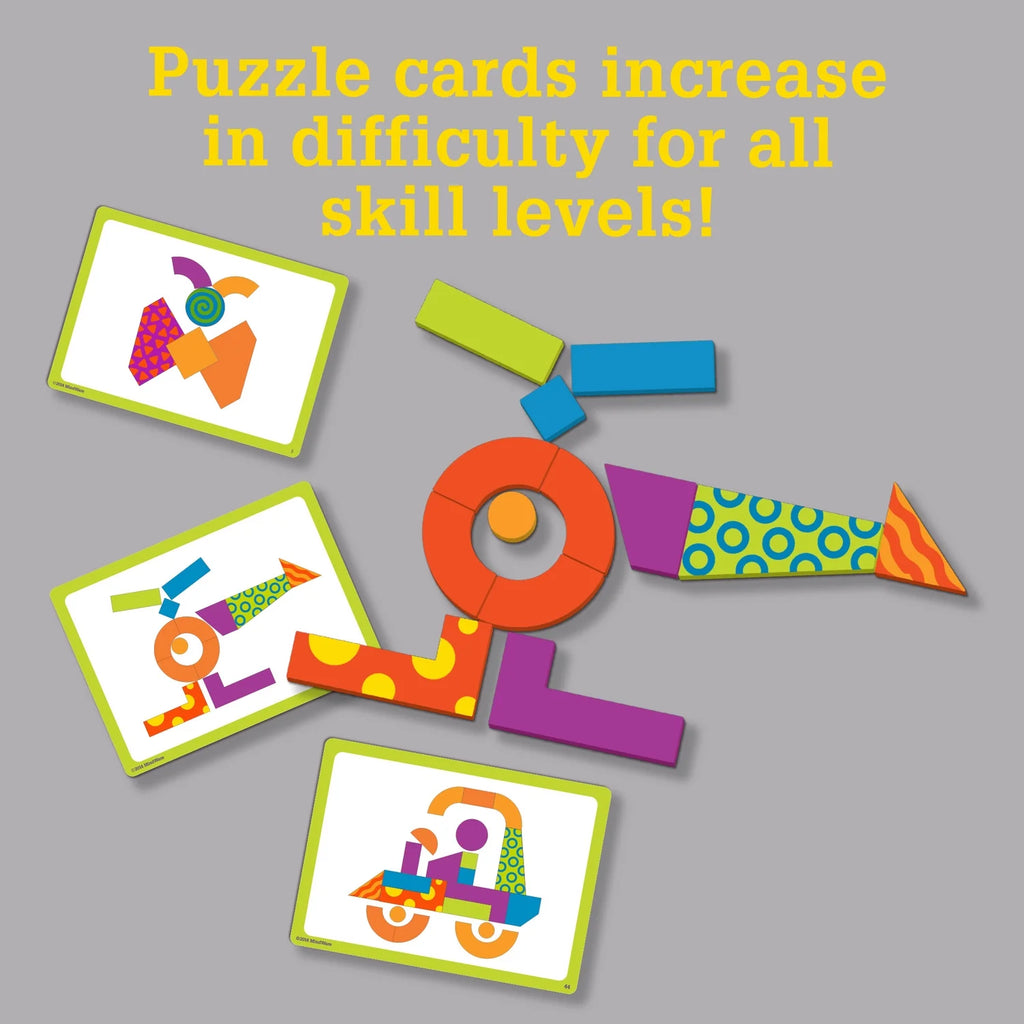 42 Brightly Colored Wooden Magnetic Blocks with 50 Puzzles K6551