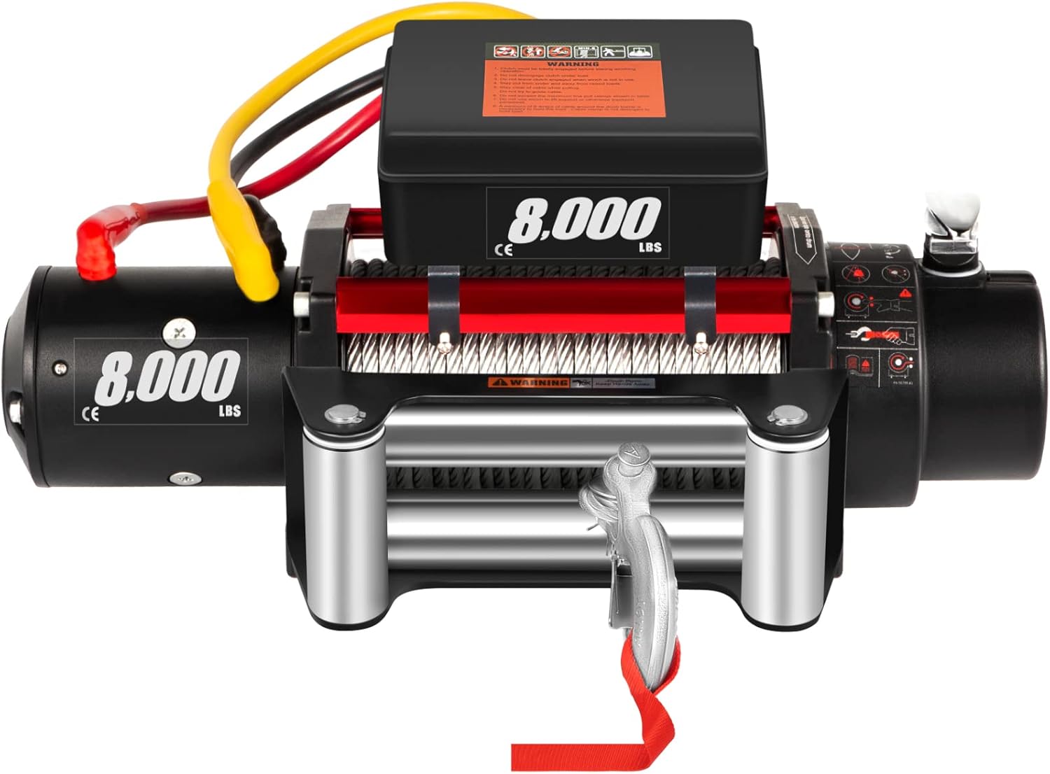 Electric Winch 8000lb Load Capacity 12V Steel Cable Wireless Remote Control S5006