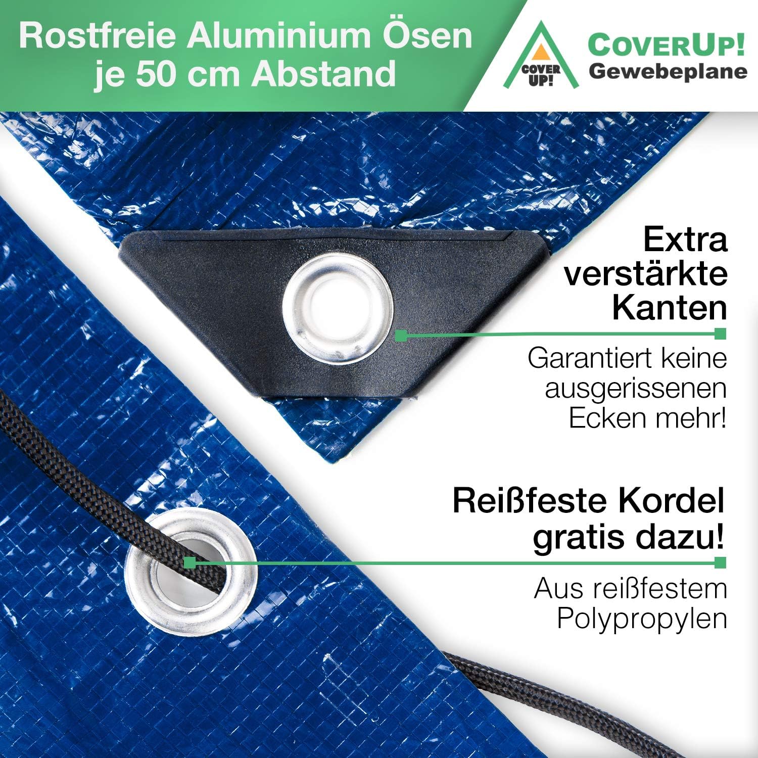 20 x 30 Waterproof Tarpaulin with Eyelets, Pack of 2 D818630