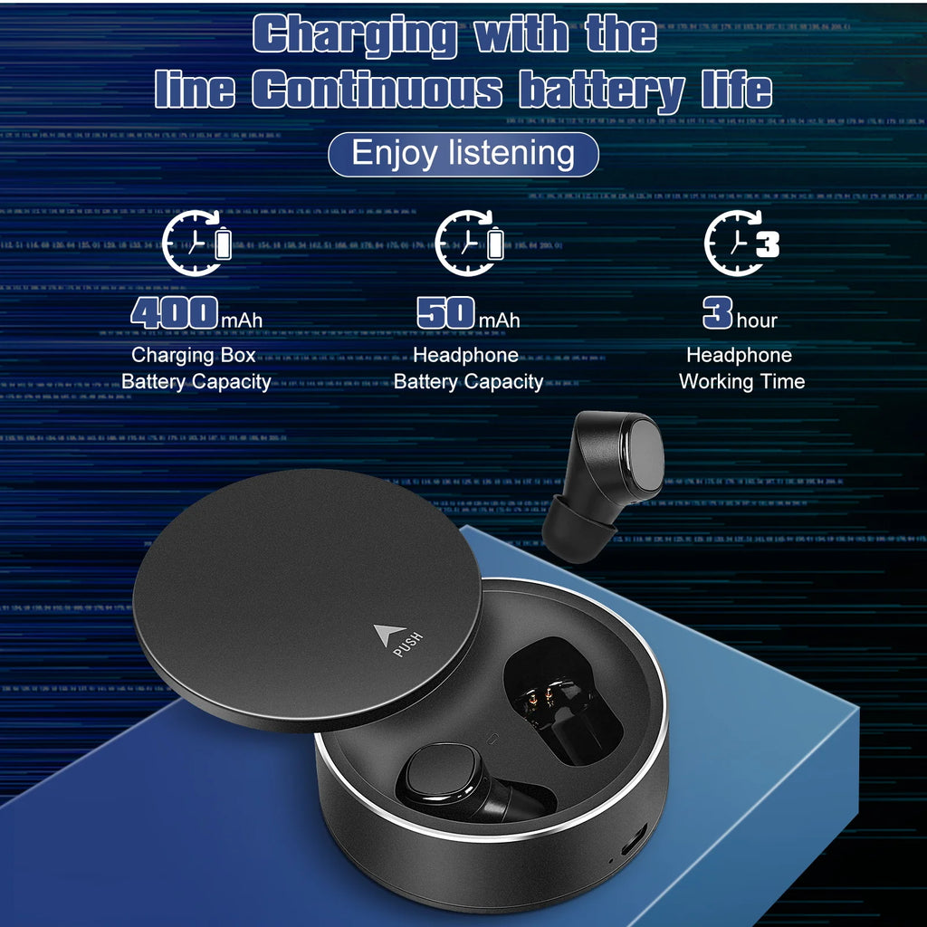Black True Wireless Earbuds with Mic W26867