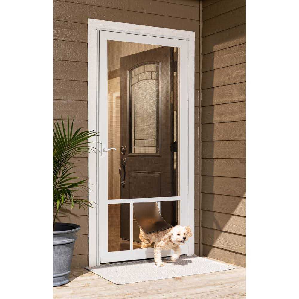 Brown Aluminum Hinged Screen Door T646111