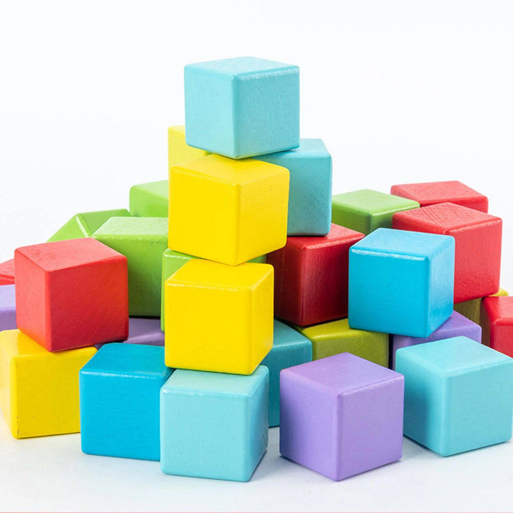 Wooden Building Blocks Stacking Game with Cards Sensory Toys M369