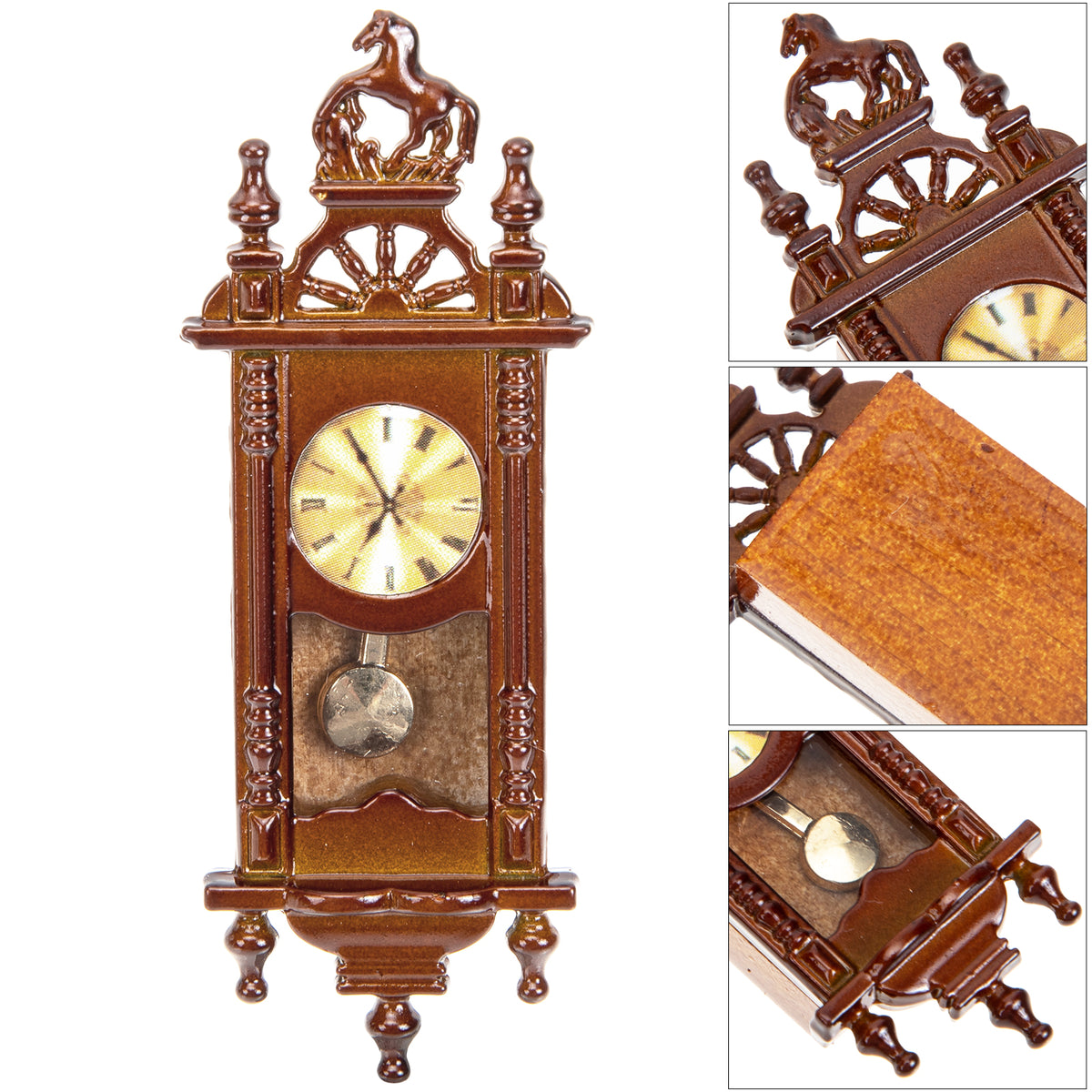 Metal Dollhouse Hanging Clock Toy Doll Furniture S7873