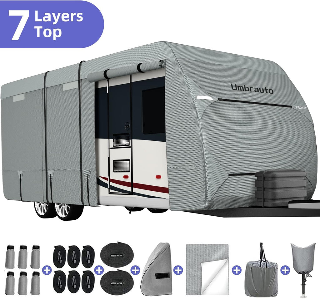 7 Layers Top Camper Cover with Tongue Jack Cover U7231