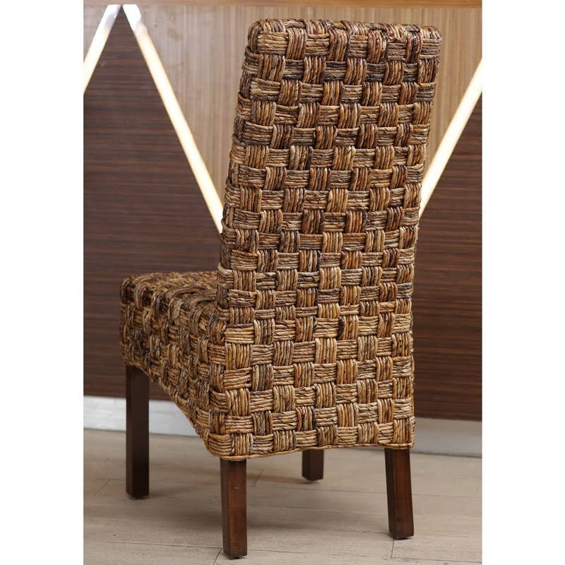 Brown Woven Abaca Dining Chair J4532