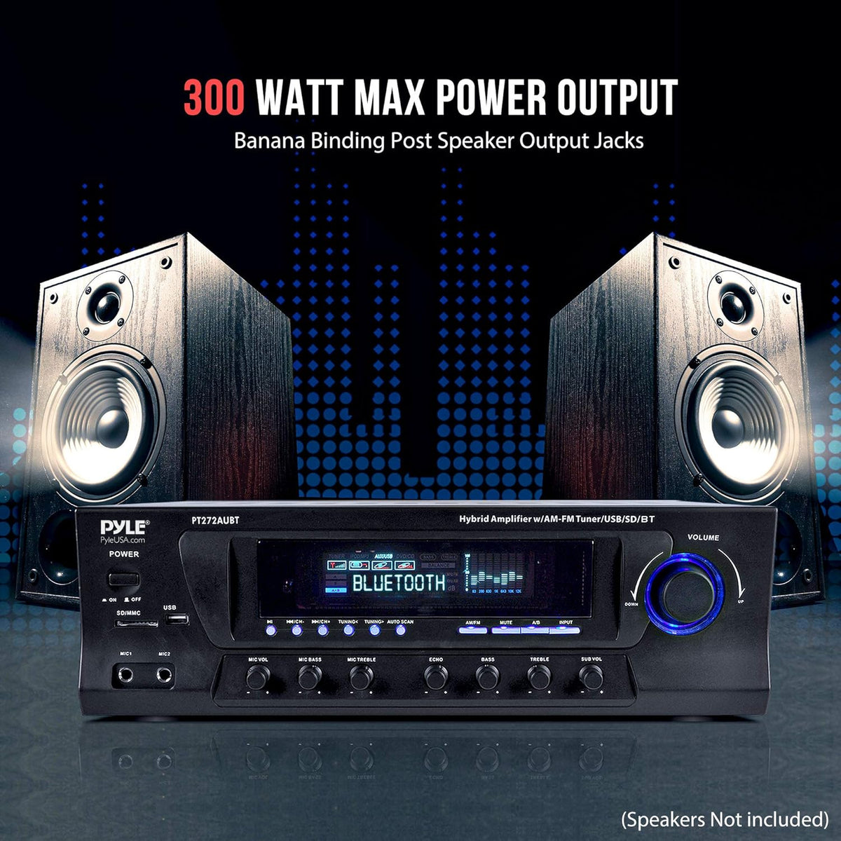 300W 4 Channel Bluetooth Home Theater Stereo Receiver B672
