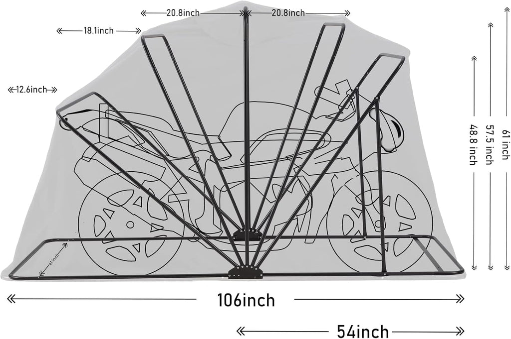 Heavy Duty Motorcycle Shelter with Carry Bag X369