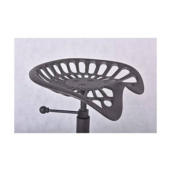 Rustic Industrial Farmhouse Tractor Seat Adjustable Bar Stool S7112