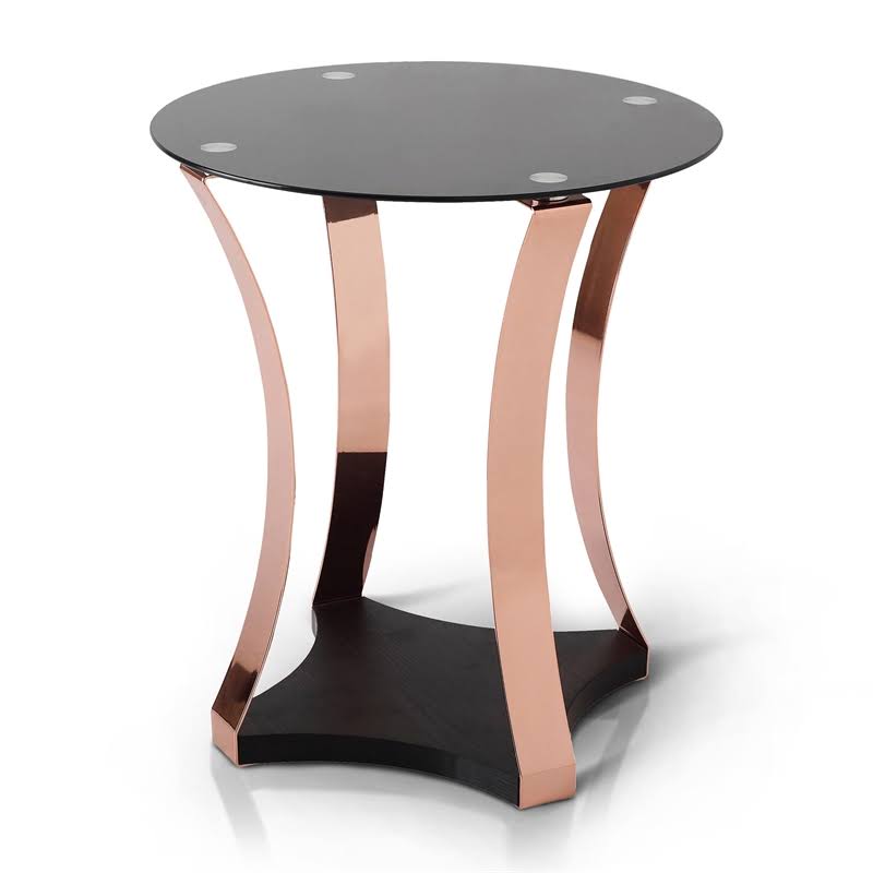 Round Glass Top End Table N5702