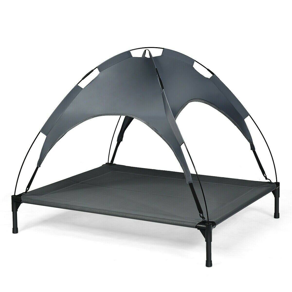 Portable Elevated Outdoor Pet Bed with Removable Canopy Shade C7016
