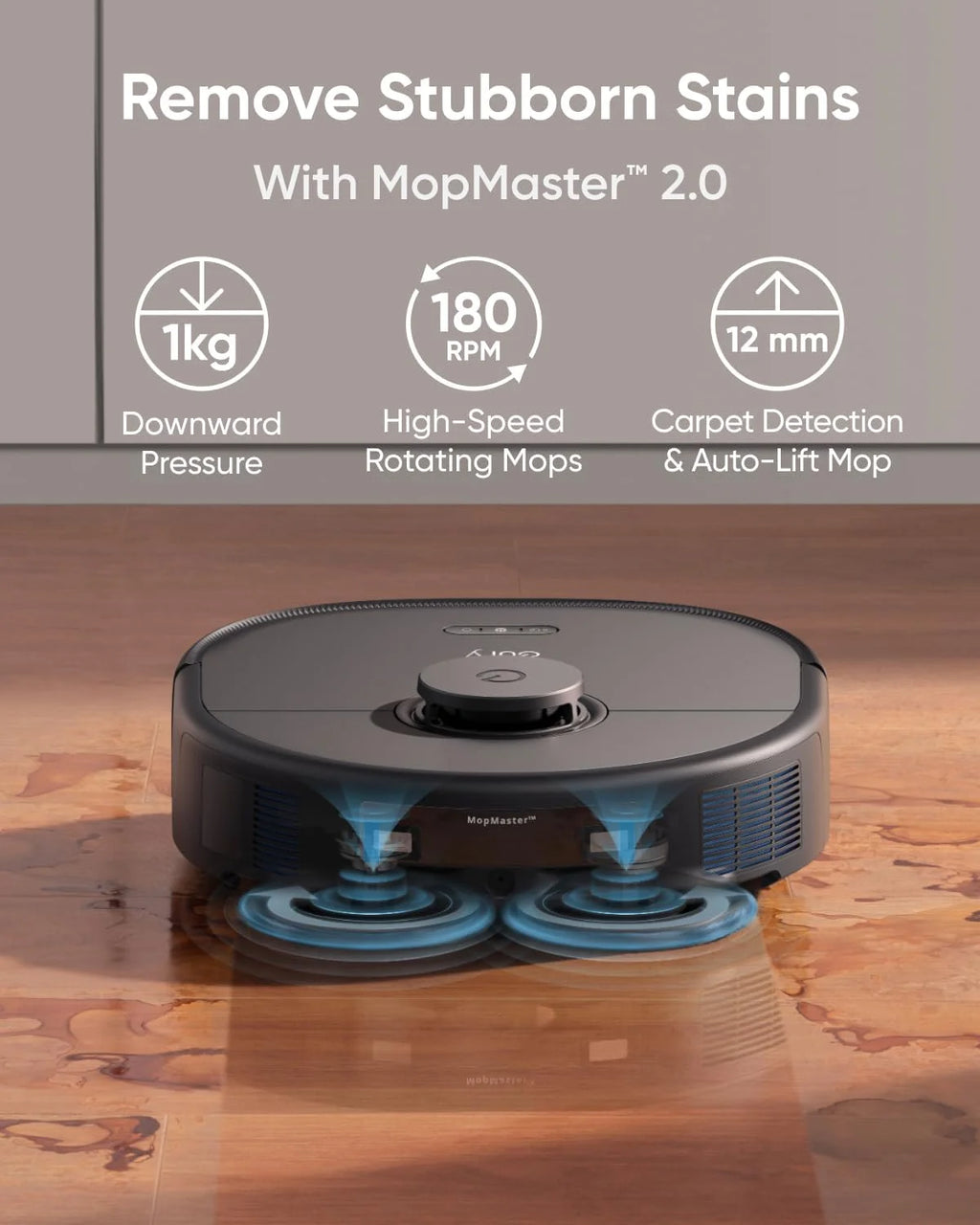Robot Vacuum and Mop with 8,000 Pa Suction, Dual Mops with 12 mm Auto-Lift, AI Obstacle Avoidance H4357