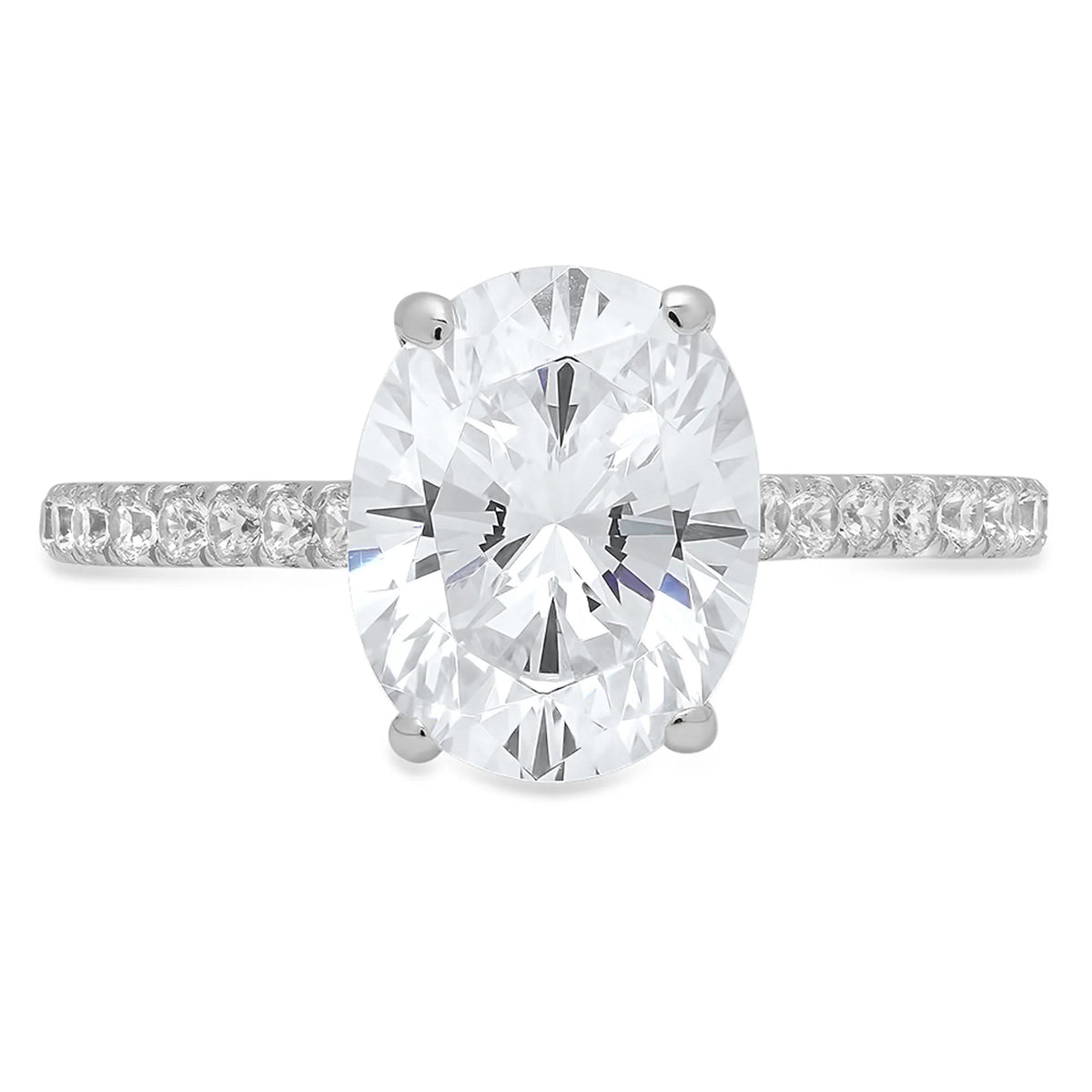 Oval Cut Genuine Cultured Diamond Engagement Ring V938245
