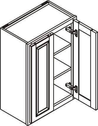 24 inch Wide Kitchen Cabinet Dark Gray Inset Shaker Double Door J4862