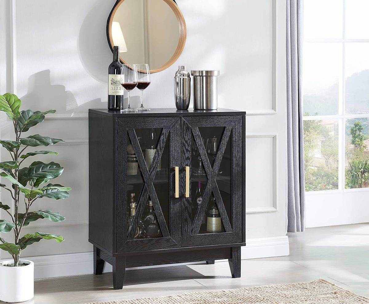 Grey Wash Sideboard with Glass Doors L540