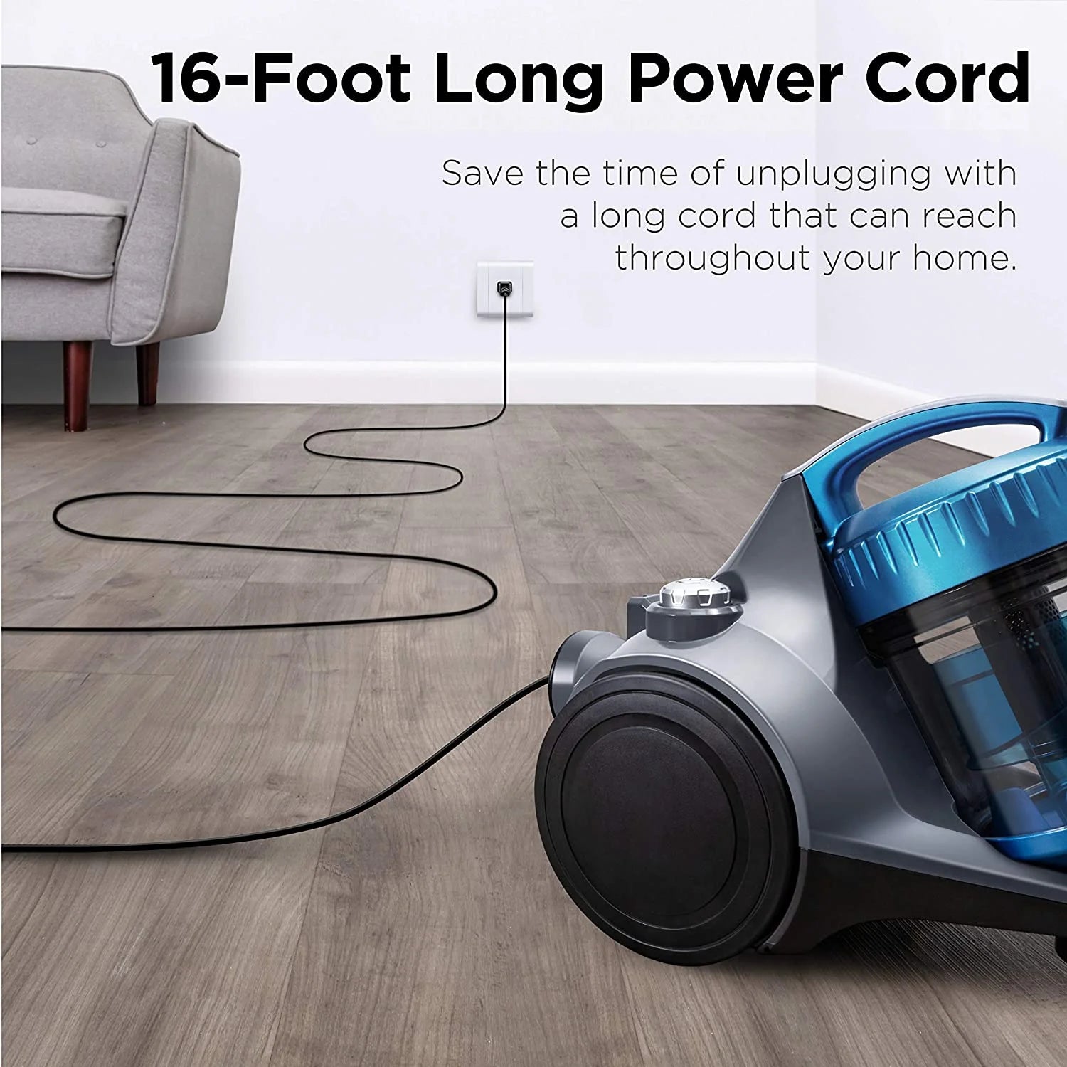 Blue Bagless Canister Vacuum Cleaner W478