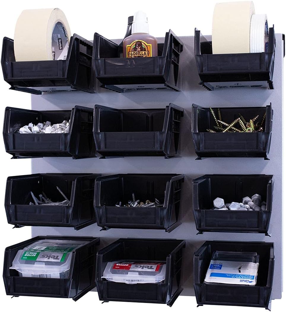 Wall Mounted 16" x 16" Metal Bin Storage System, Pack of 2 R640267