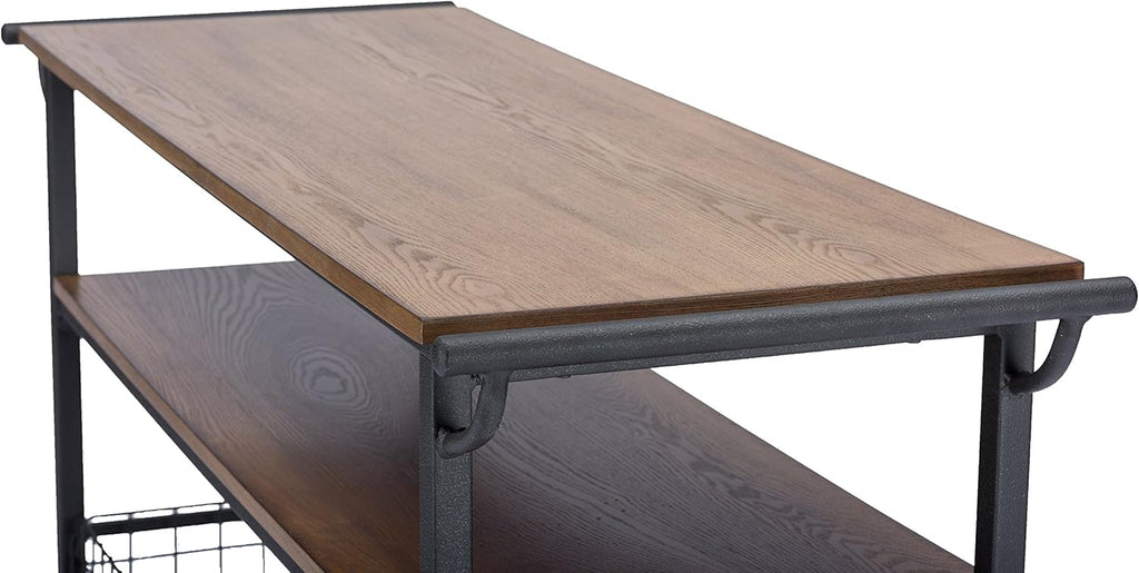 Brown Wood and Metal Kitchen Cart W760761