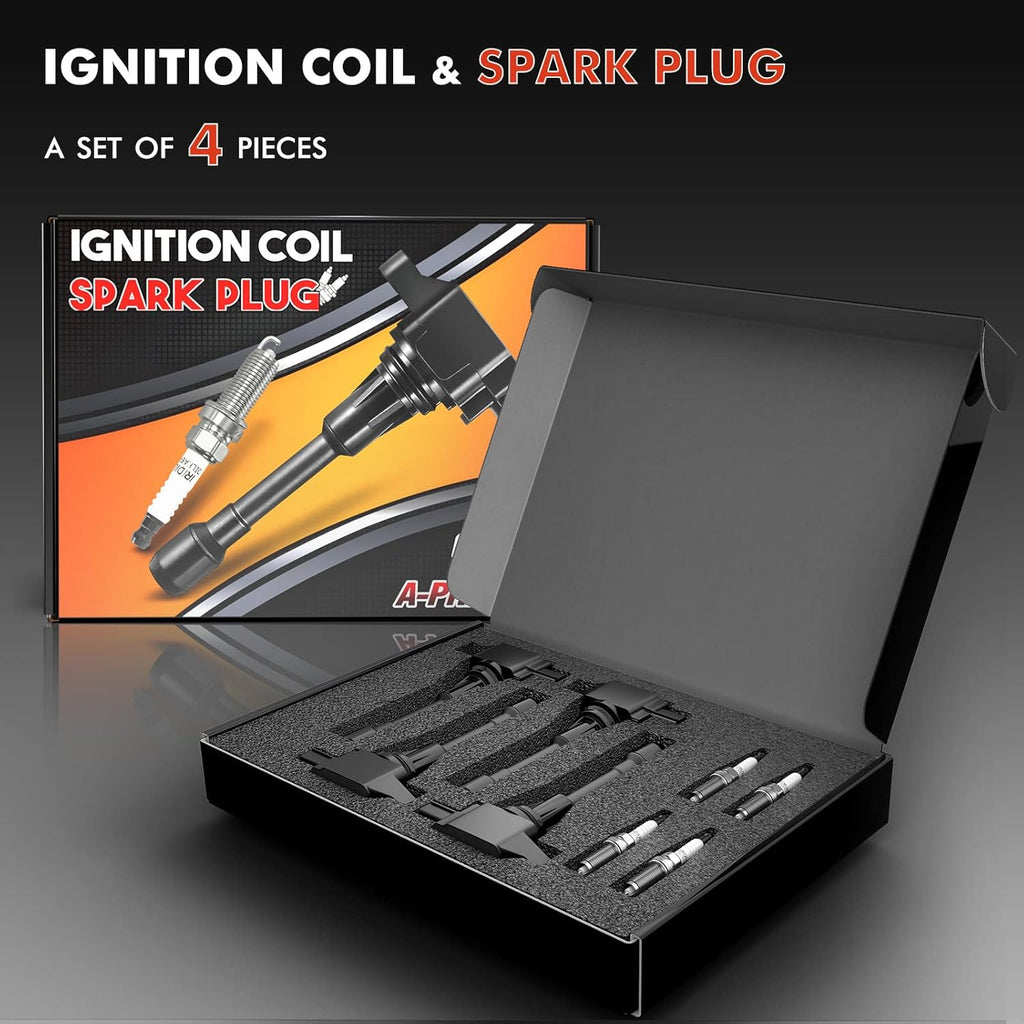 Ignition Coil and Iridium Spark Plug Kit Set of 4 A7137