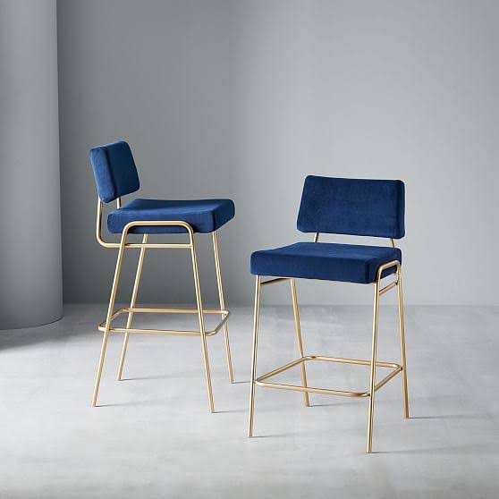 Light Bronze Coastal Linen Bar Stool G658