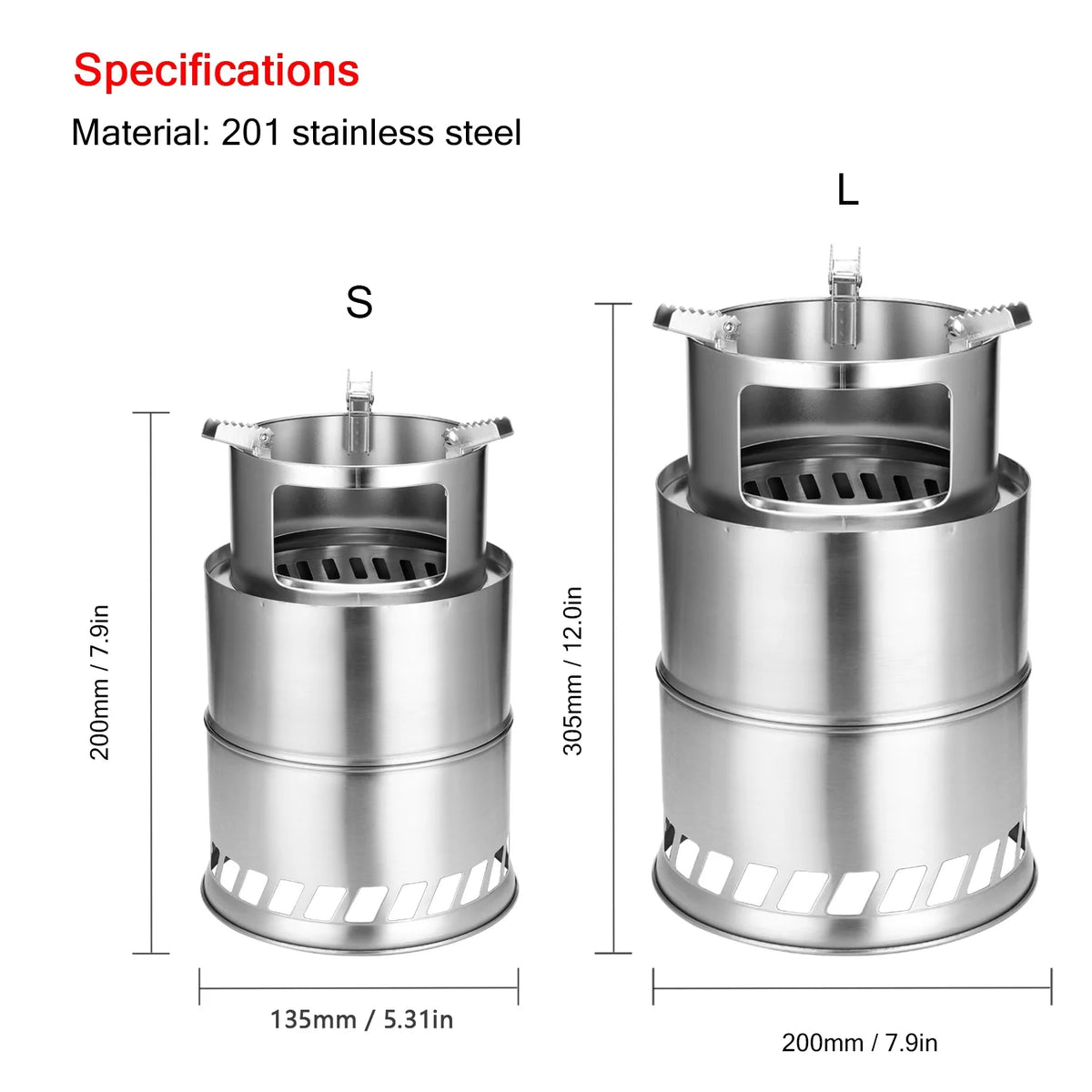 Outdoor Furnace Wood Stoves Portable Barbecue Stoves Windproof Stainless Steel Y562