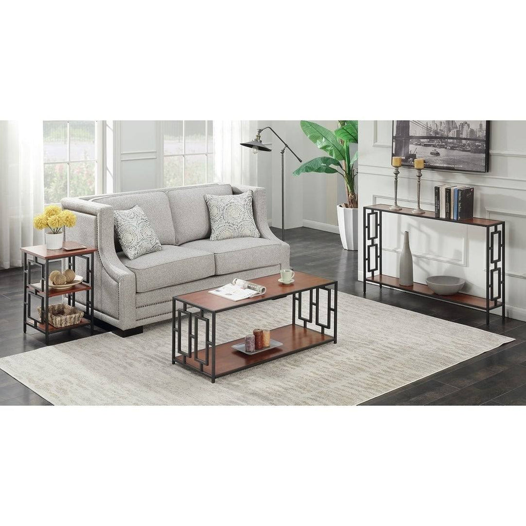 Metal Console Table, Cherry/Black R389987