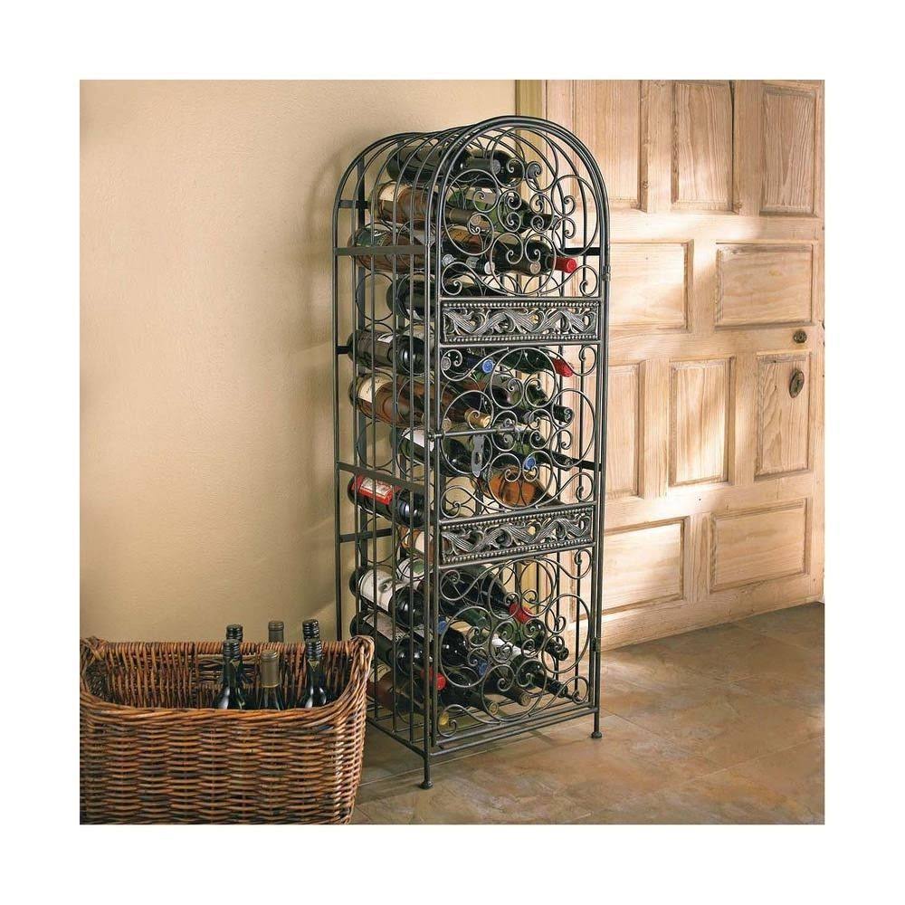 45 Bottle Wrought Iron Wine Jail I644