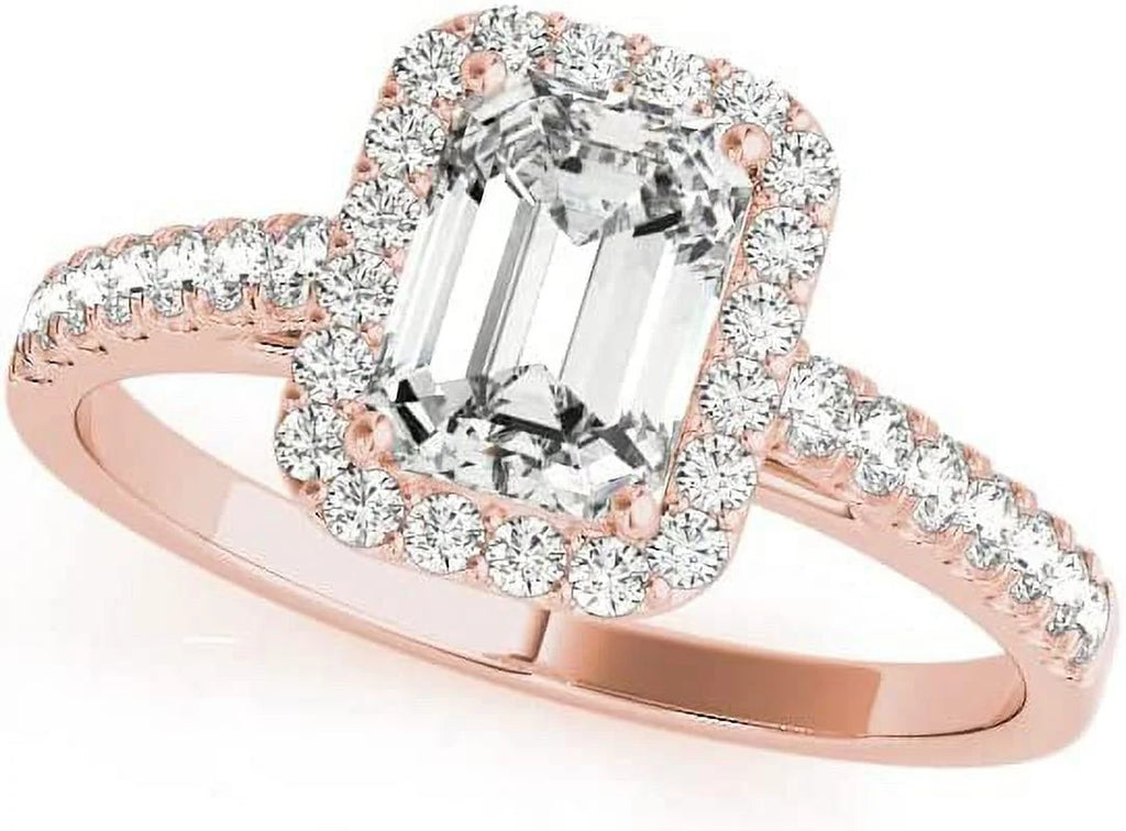 Emerald Cut Halo Diamond Engagement Ring M17687