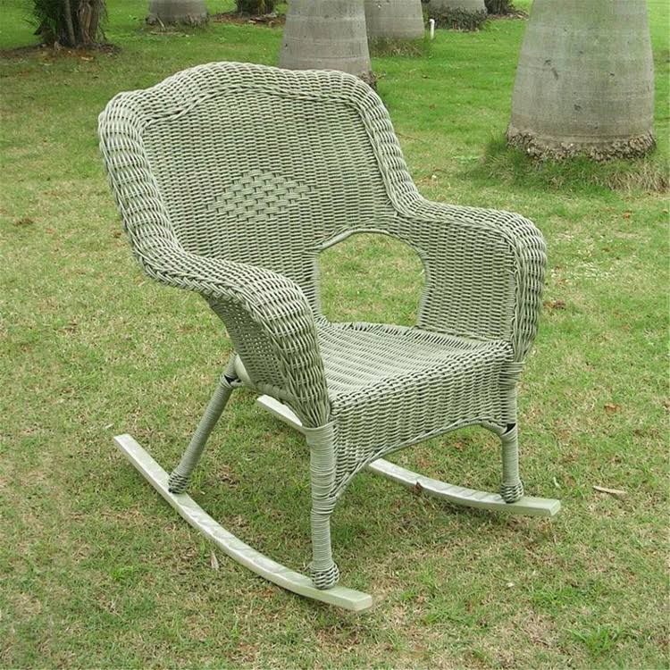 White Resin Wicker Rocker G74276