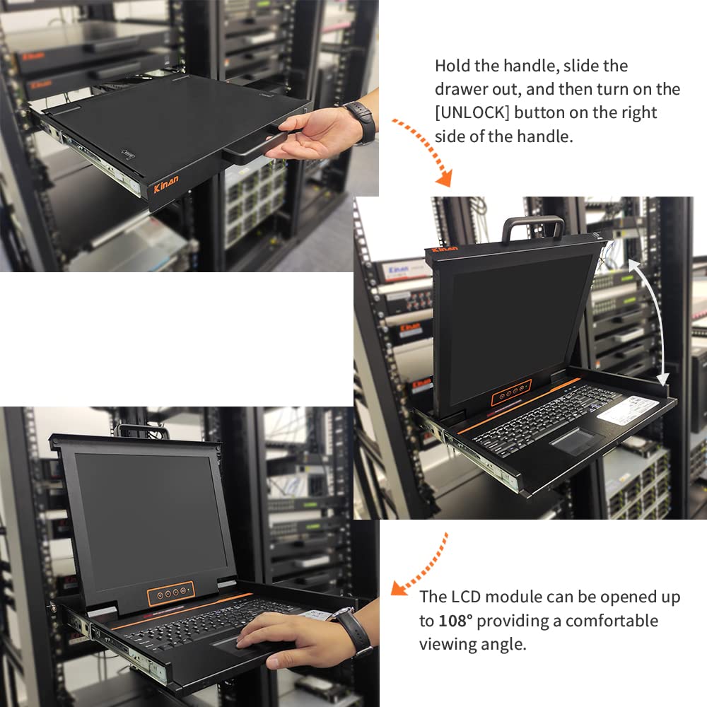 17 Rackmount KVM Console with VGA Drawer, 1U, 1280x1024 O702914