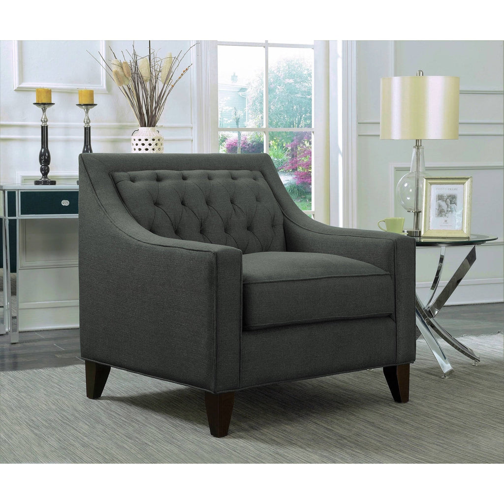 Beige Linen Tufted Club Chair C671973