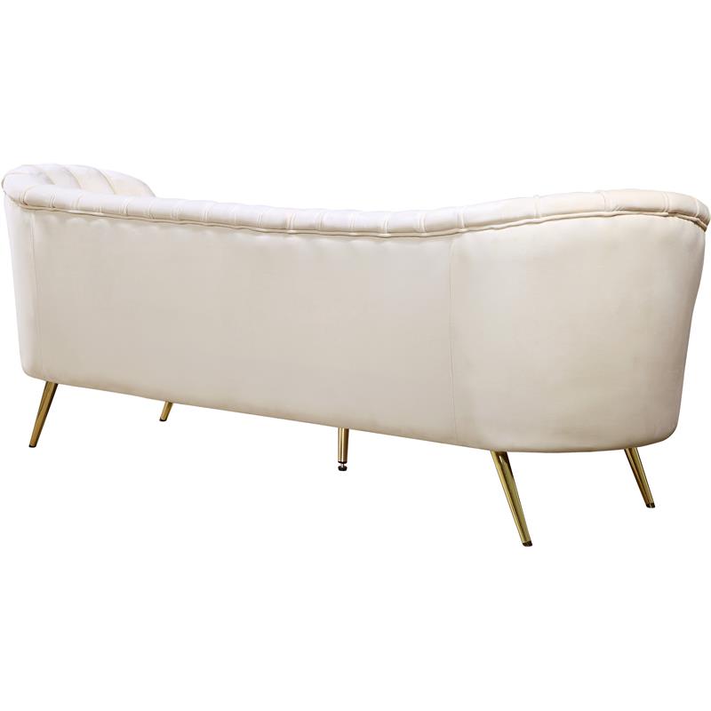 Cream and Gold 3-Piece Accent Chair Chaise and Sofa Set F788