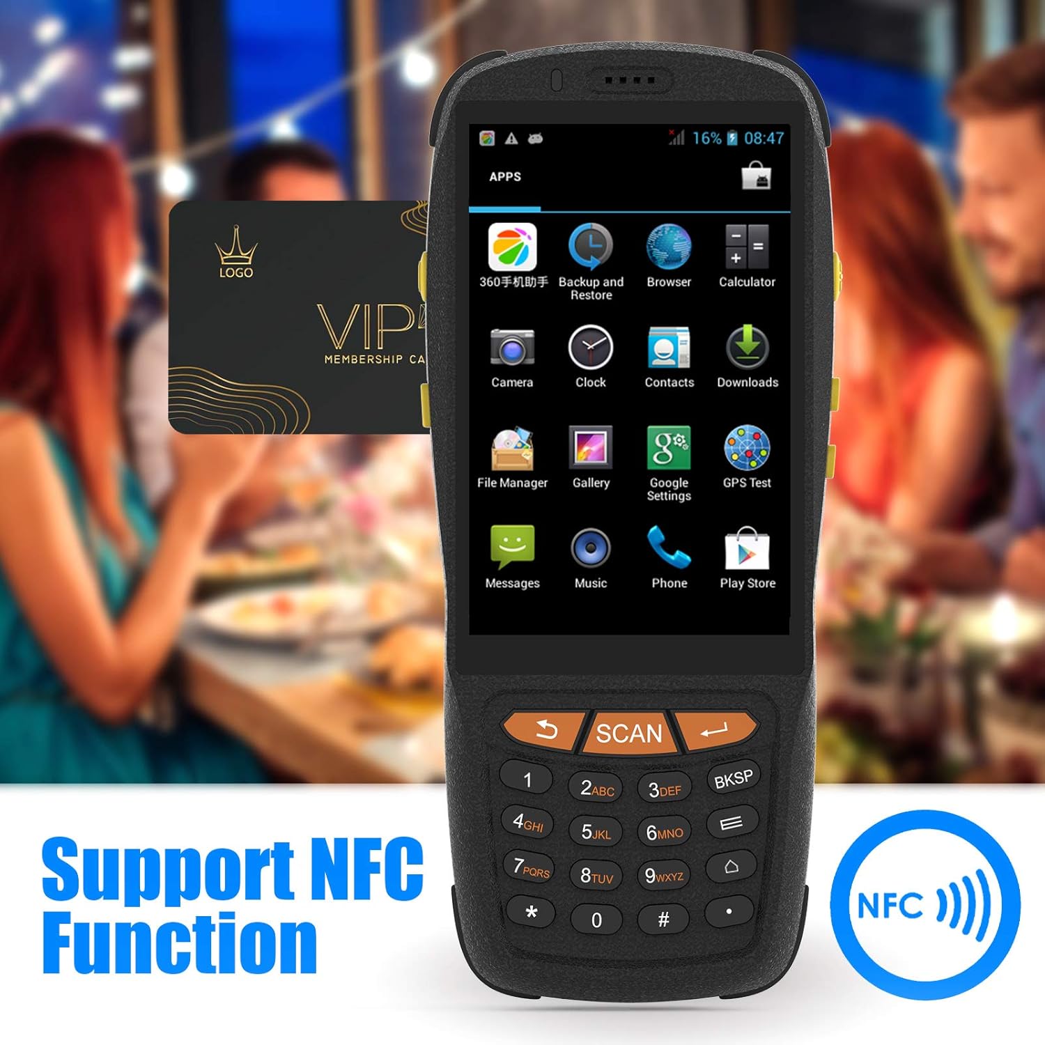 Touchscreen PDA Handheld Scanner with Wi-Fi 4G LTE NFC N304