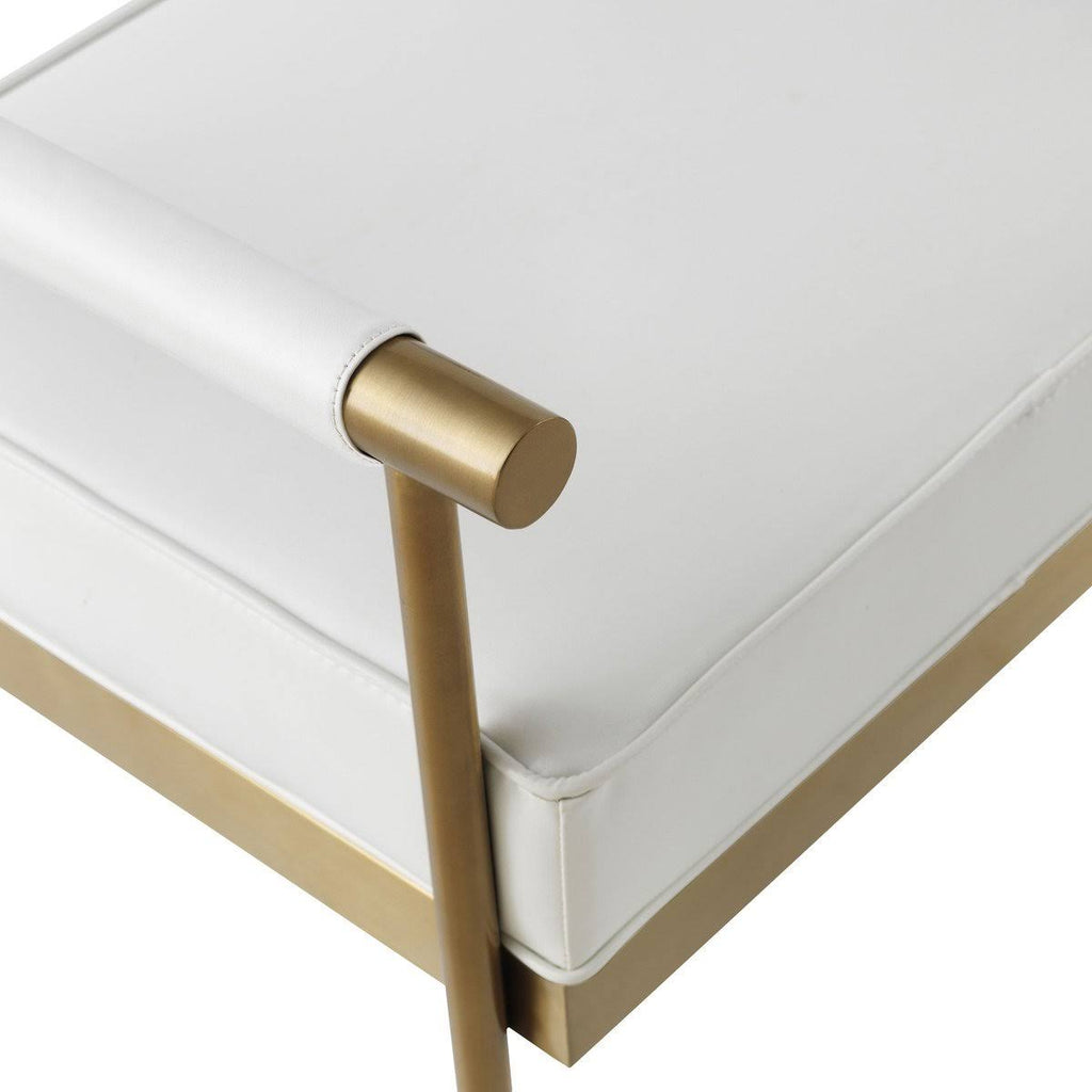 White Eco-Leather Bench I95596
