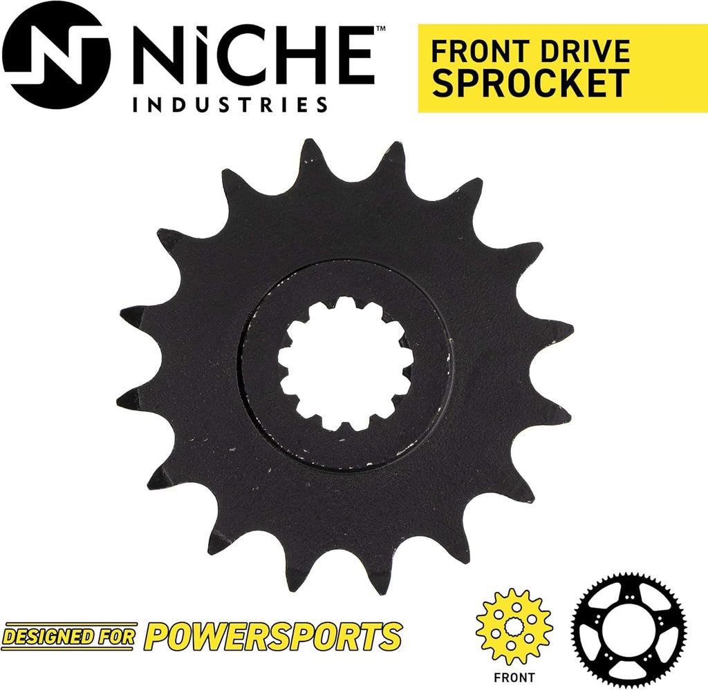 Drive Sprocket Chain Combo Front 16 Rear 48 Tooth 520NZ Standard 116 Links Pack of 2 R495066