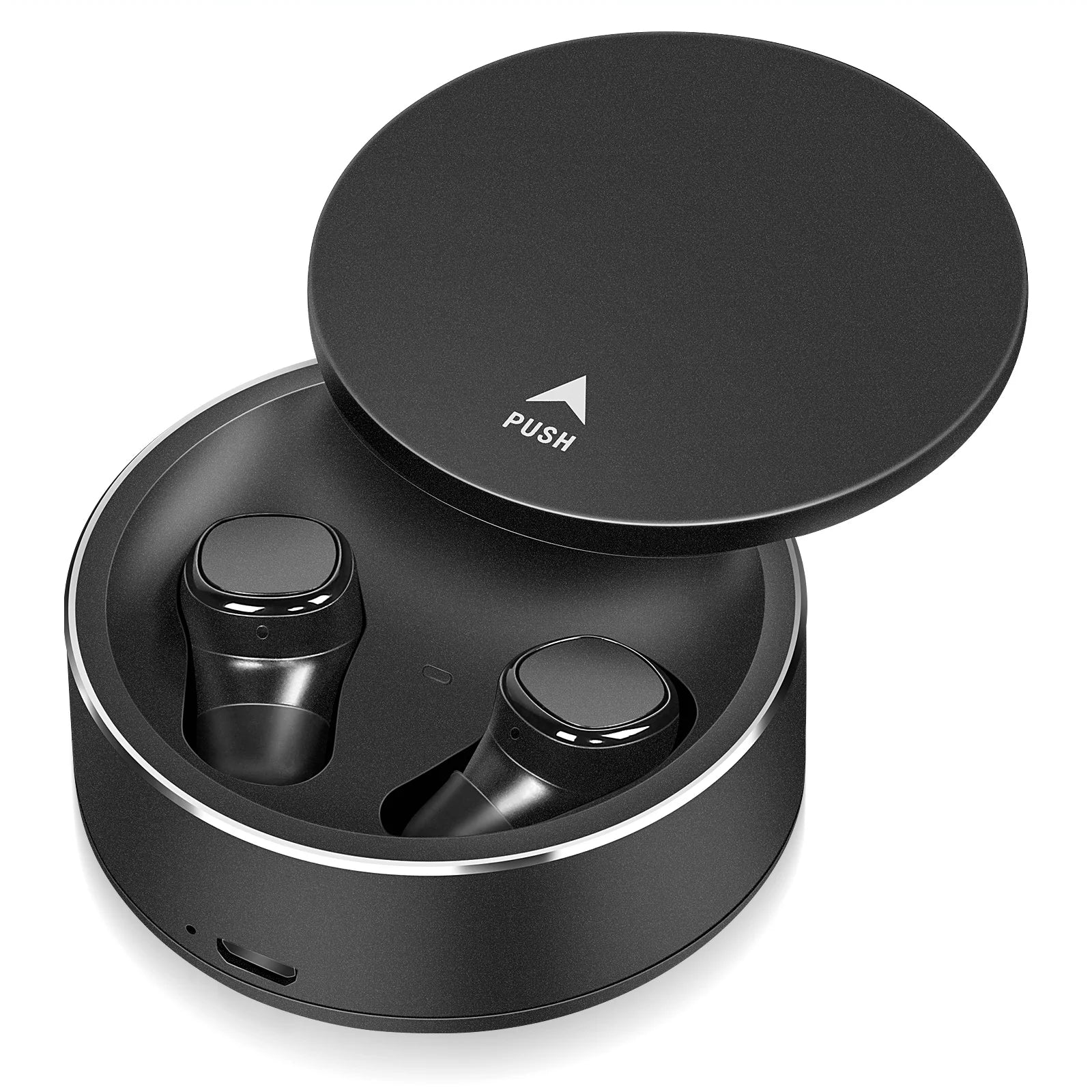 Black True Wireless Earbuds with Mic W26867