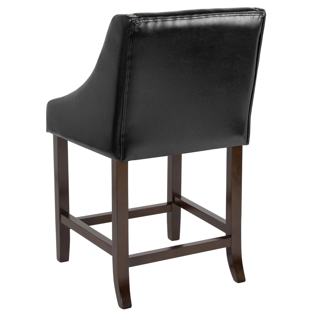 Black Faux Leather Counter Stool Set of 2 F683674