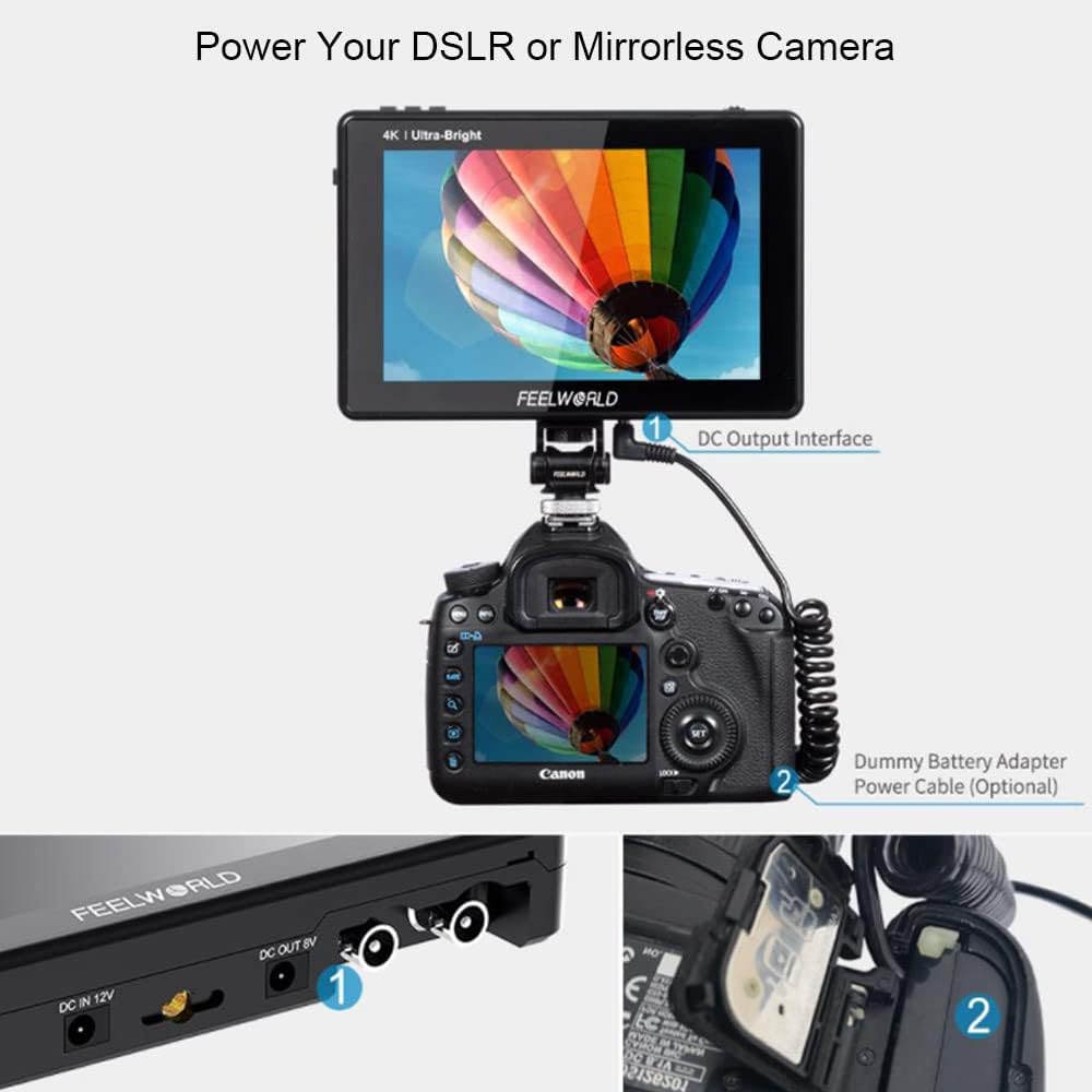 7 Inch 2200nits Touch Screen HDR Camera Field Monitor with F970 External Power and Install Kit Q334