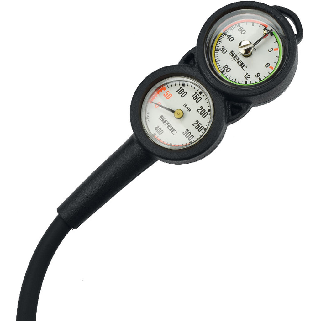 Black/Red Console Pressure Gauge & Depth Gauge X679