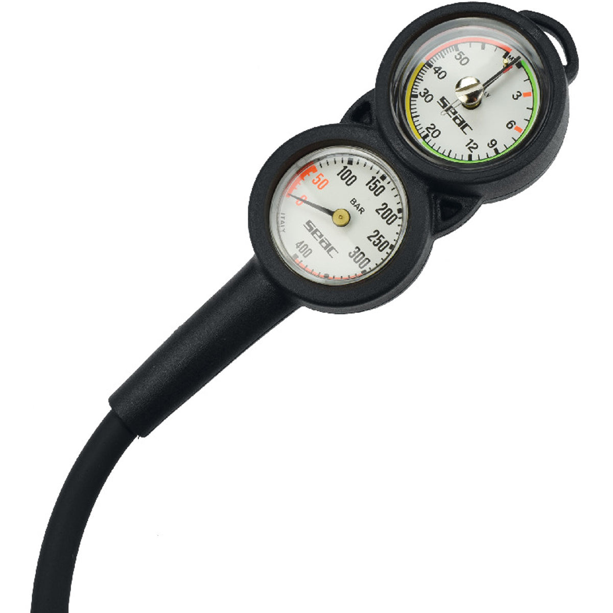 Black/Red Console Pressure Gauge & Depth Gauge X679