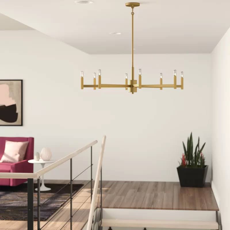 Satin Nickel 8-Light Candle Style Chandelier K24706