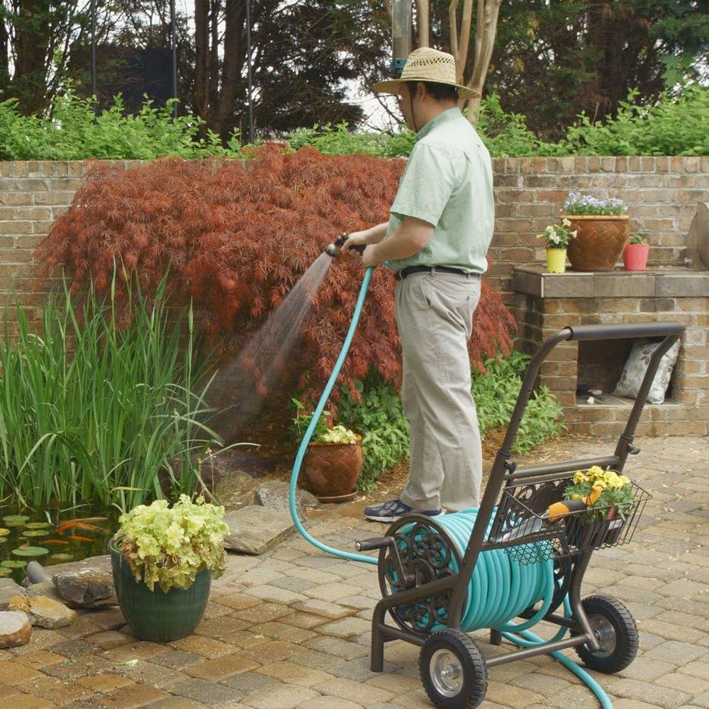 Bronze 2-Wheel Garden Hose Reel Cart C252197