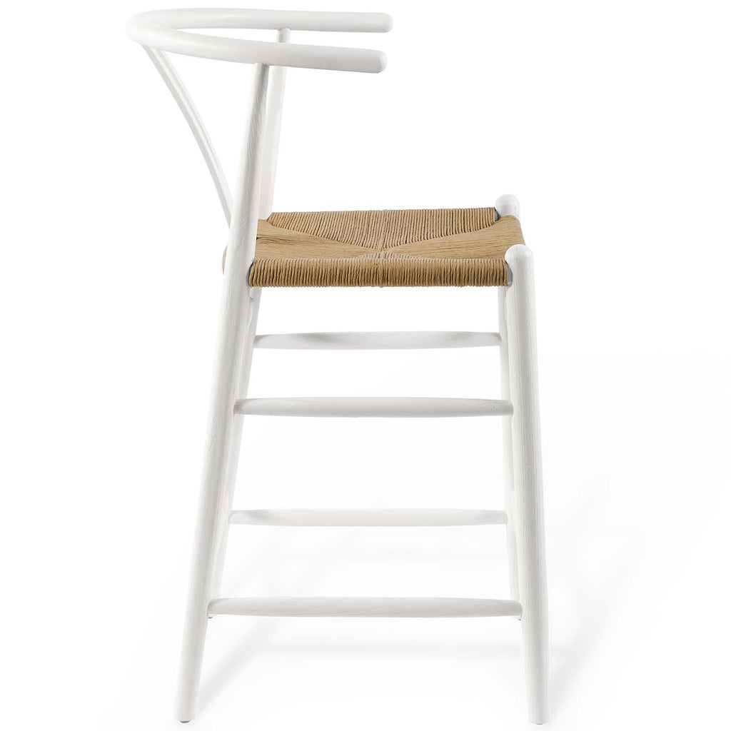 White Wood Counter Stool Set of 2 E36389