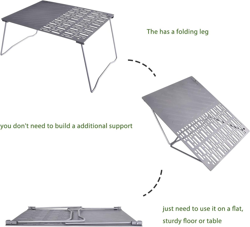 Titanium Folding Campfire Grill with Legs Q5548