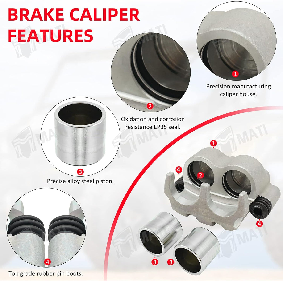 Front Left Right Brake Caliper Set with Pads without Mounting Bracket Pack of 2 A63306