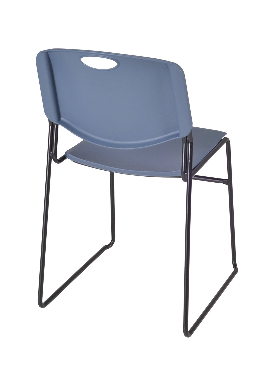 Mahogany Black Round Breakroom Table with 4 Stack Chairs V622