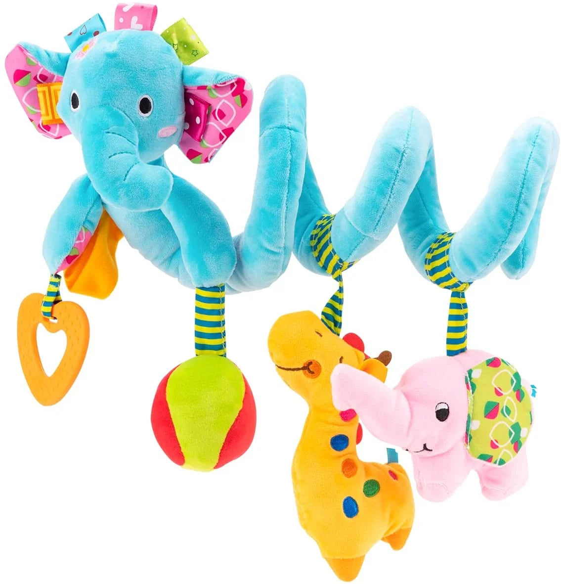 Blue Elephant Hanging Plush Rattle Crib Toy W963