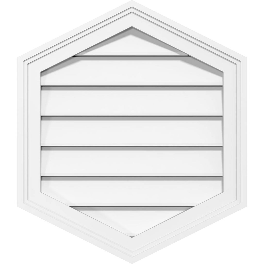 40x22W x 38x22H Vertical Peaked Surface Mount PVC Gable Vent W1110