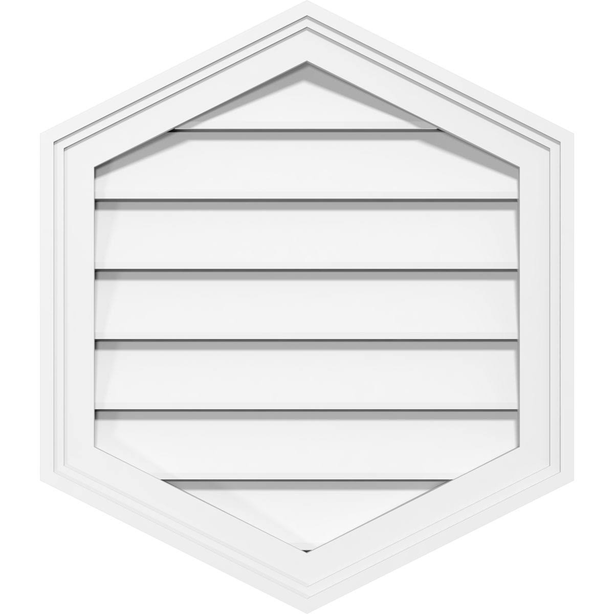 40x22W x 38x22H Vertical Peaked Surface Mount PVC Gable Vent W1110